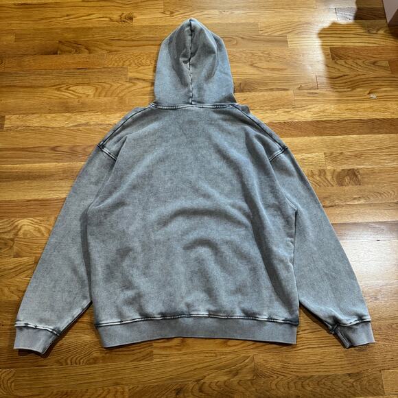 Boston Red Sox Heavy Metal Oversize Hoodie Mens XL Washed Grey Sweatshirt NWT - Picture 5 of 6